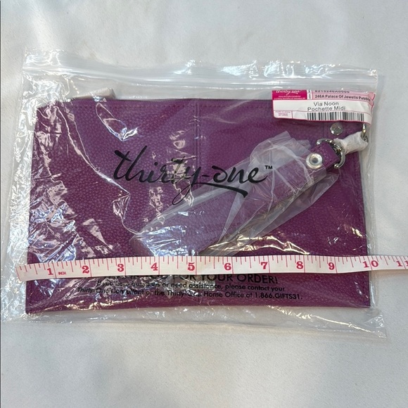 Thirty-One Jewell, Vibrant Purple Pouch Wristlet Clutch, NWT - Picture 6 of 8